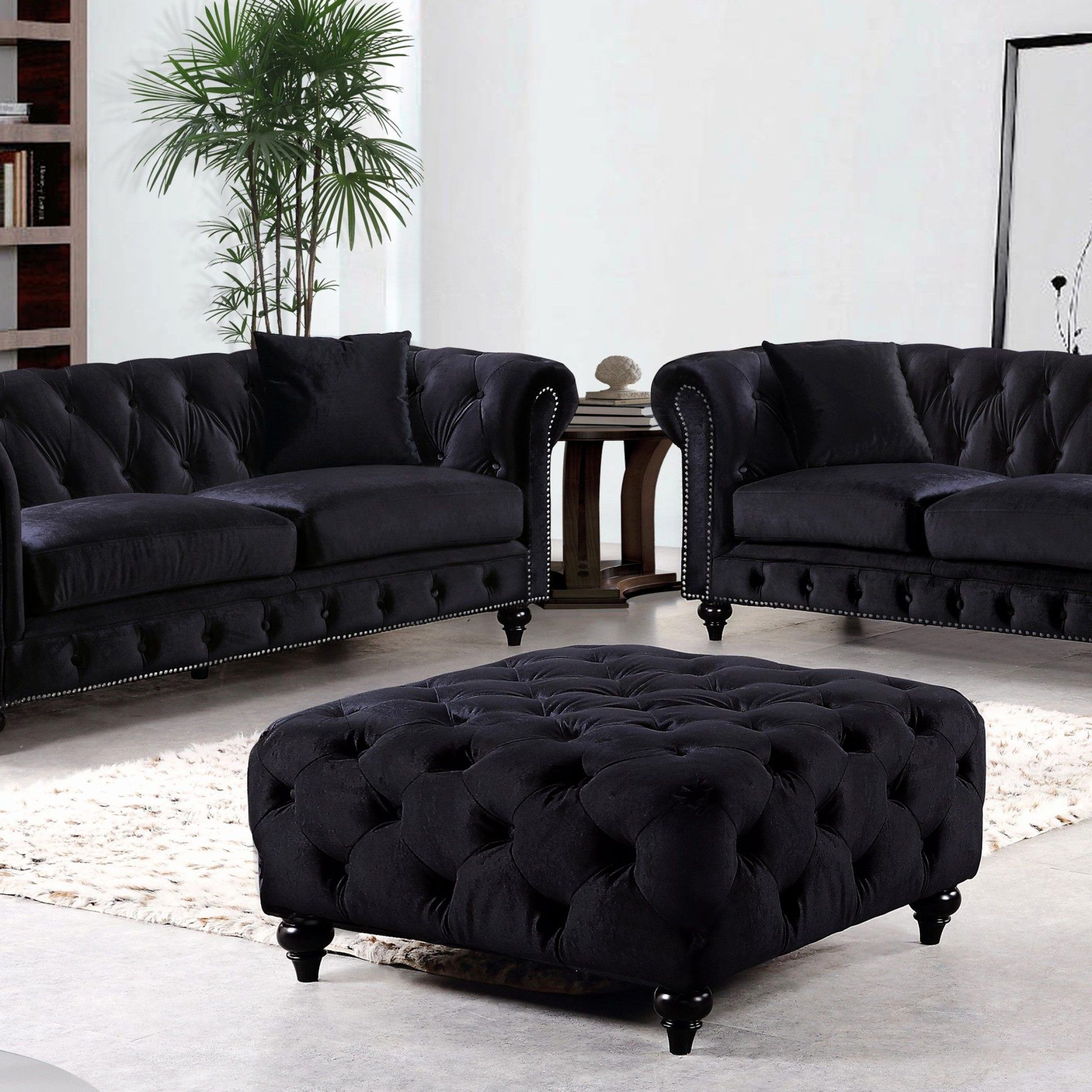 Well Known 20+ Black Sofa Set Decorating Ideas – Decoomo Regarding Traditional Black Fabric Sofas (View 3 of 15)