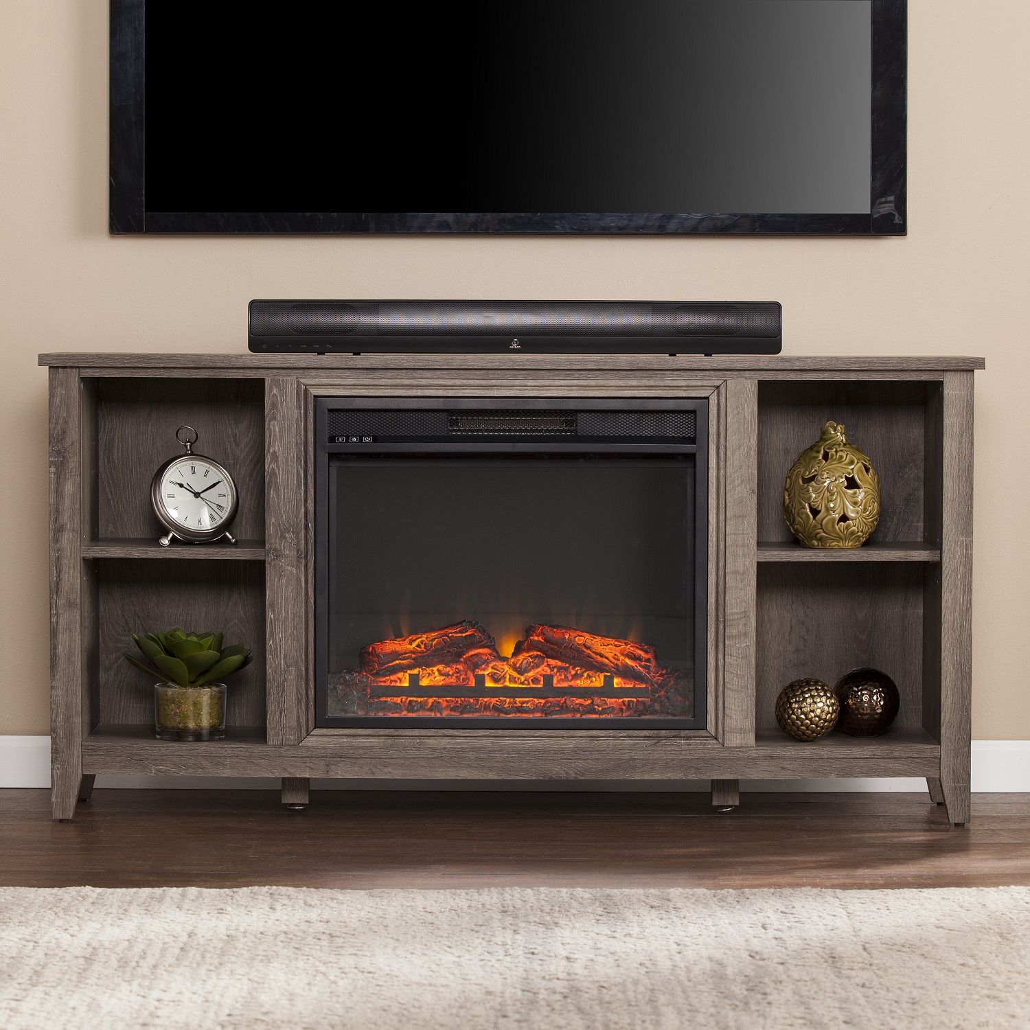 Well Known 55 1/2" Parkdale Electric Fireplace Tv Stand – Mocha Gray Regarding Electric Fireplace Tv Stands (Photo 9 of 15)