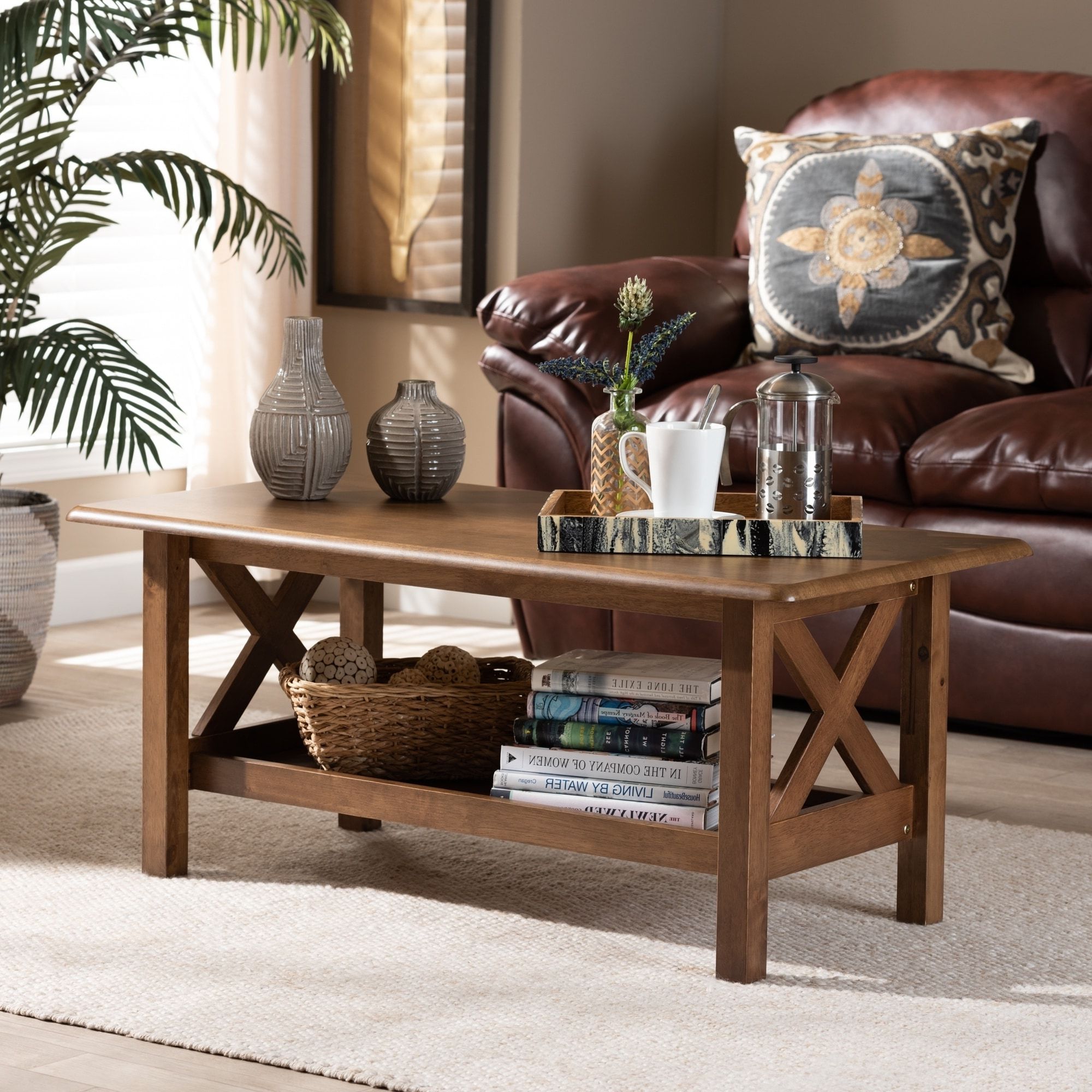 Well Known Antwerp Solid Wood Rustic Two Tier Coffee Table (Photo 6 of 15)