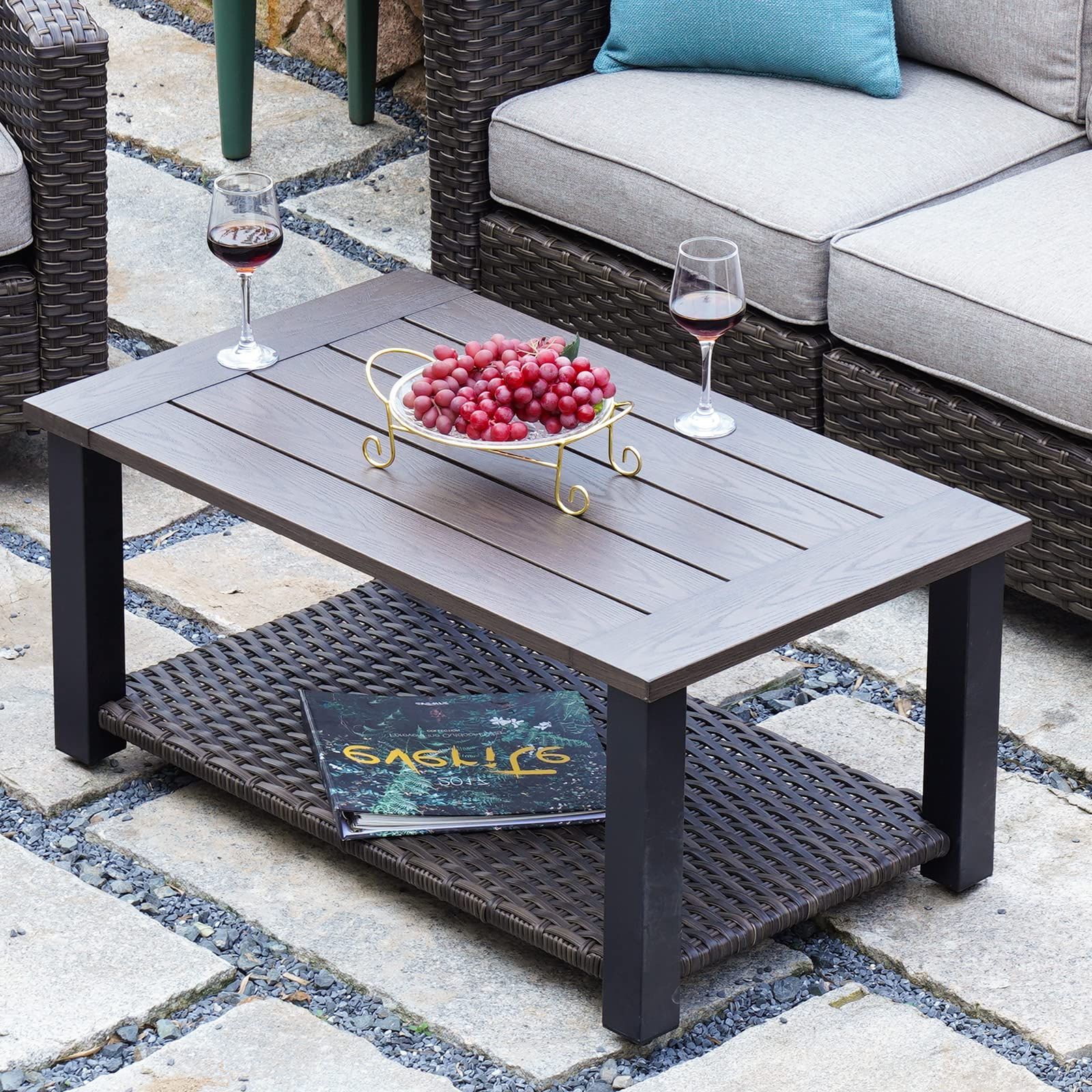 Well Known Buy Grand Patio Outdoor Coffee Table 40in Aluminum Steel Side Table For Outdoor Coffee Tables With Storage (View 10 of 15)