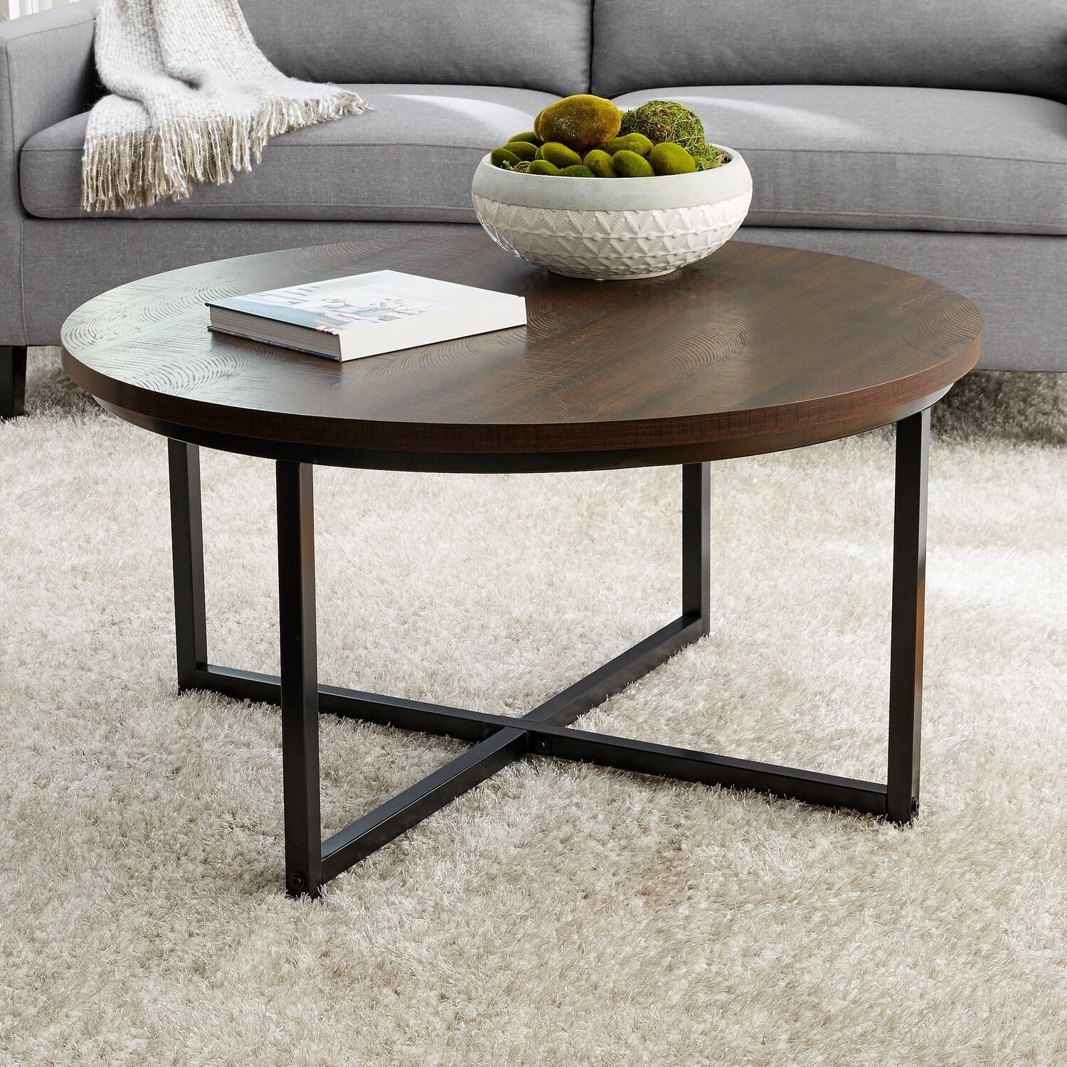 Well Known Coffee Tables With Metal Legs For Round Coffee Table With Metal Legs, 36" D X 19" H (View 9 of 15)