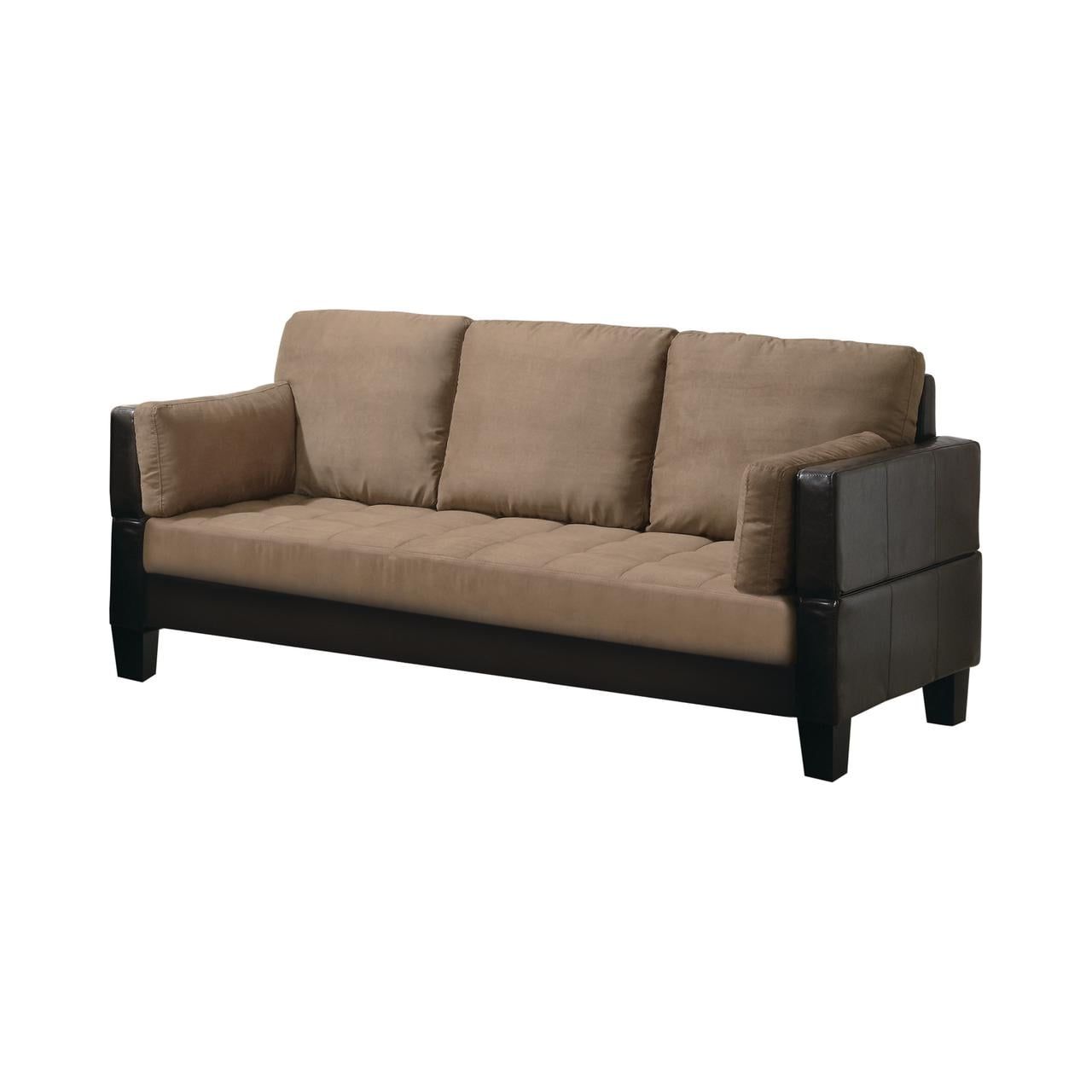 Well Known Ellesmere Upholstered Sofa Bed With 2 Ottomans Brown – Walmart Pertaining To Sofas With Ottomans In Brown (View 15 of 15)