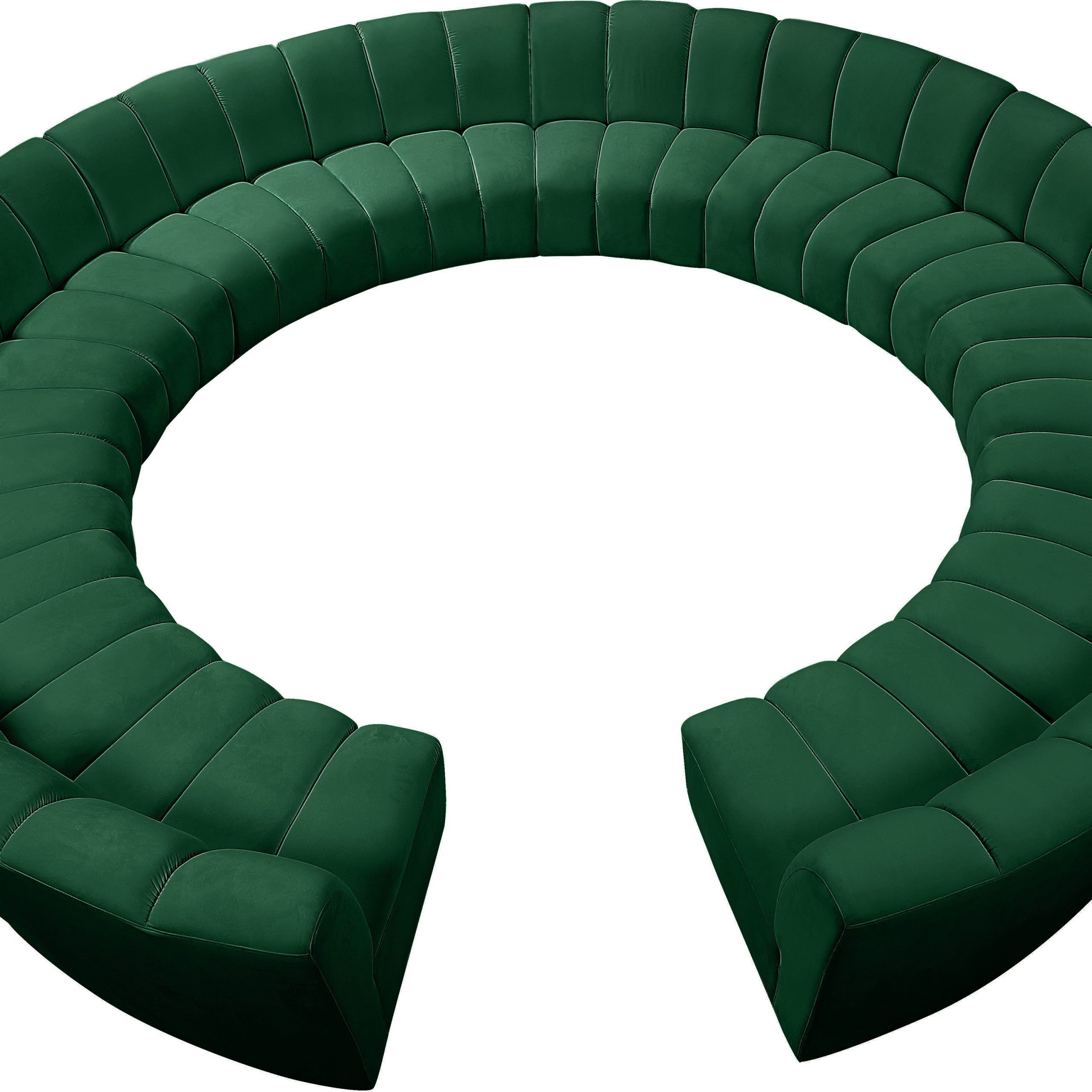 Well Known Green Velvet Modular Sectionals Regarding Meridian Furniture Infinity Mrd 638green 12pc, Elegant And Eye Catching (View 6 of 15)
