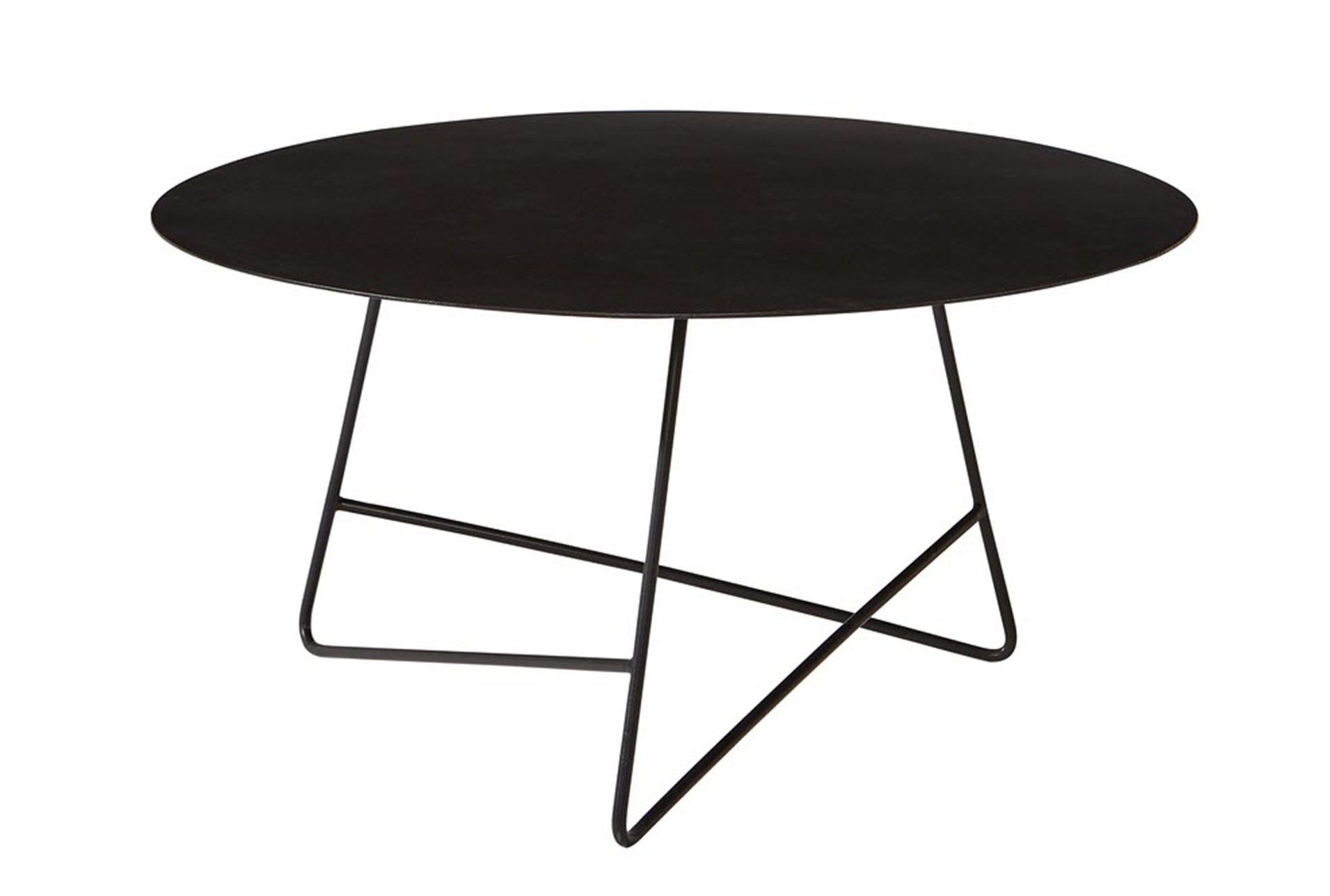 Well Known Magnolia Home Traverse Carbon Metal Round Coffee Tablejoanna Gaines With Studio 350 Black Metal Coffee Tables (View 7 of 15)
