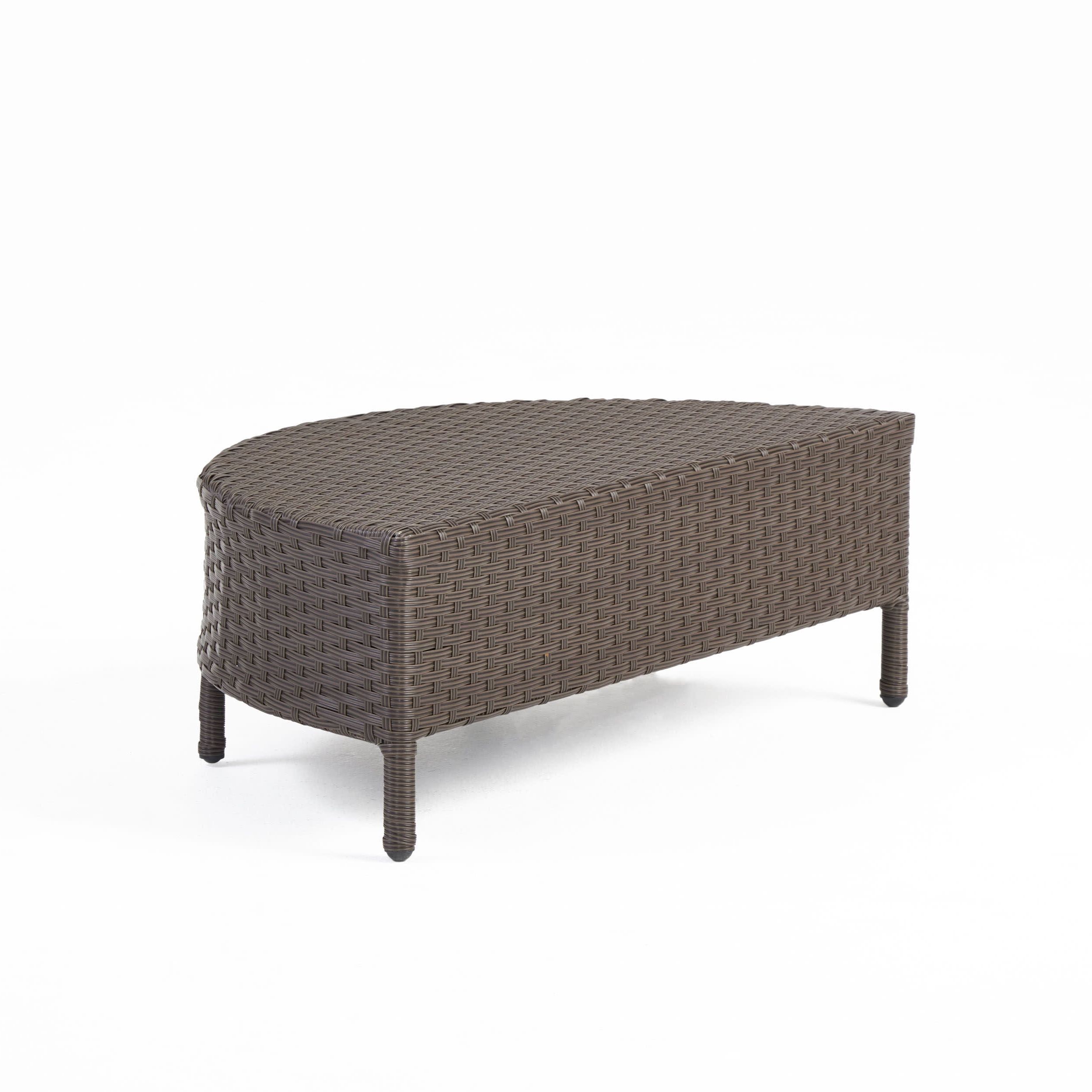 Well Known Outdoor Half Round Coffee Tables Pertaining To Adelina Wicker Outdoor Half Round Coffee Table, Dark Brown – Walmart (Photo 1 of 15)