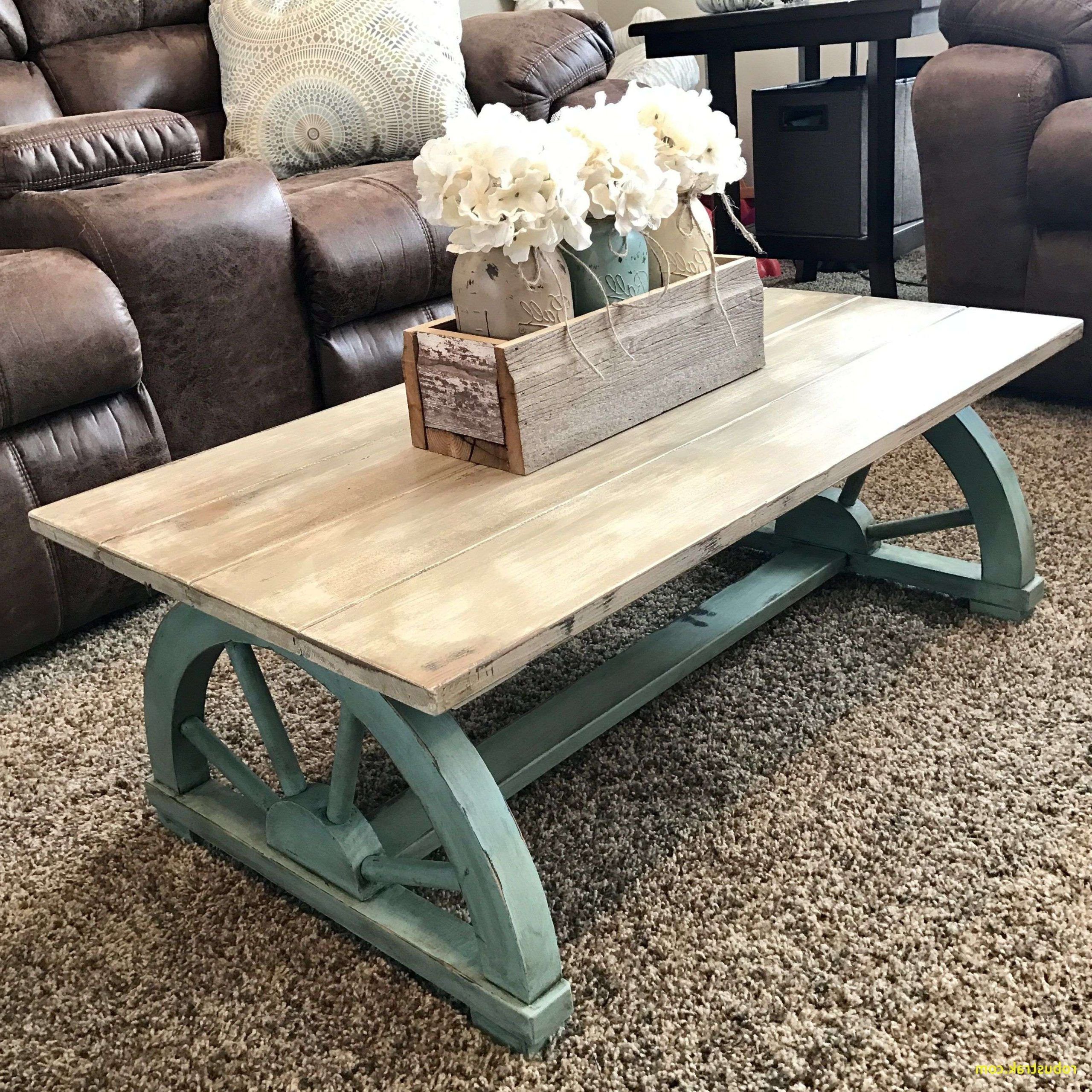 Well Known Rustic Coffee Tables In Chalk Painted Vintage Wagon Wheel Coffee Table (View 15 of 15)