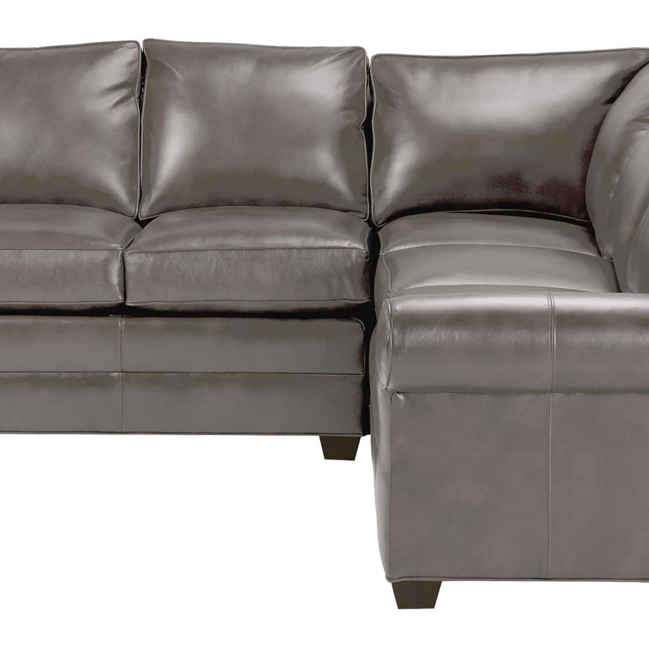 Well Liked Bennett Three Piece Leather Sectional, Quick Ship (View 7 of 15)
