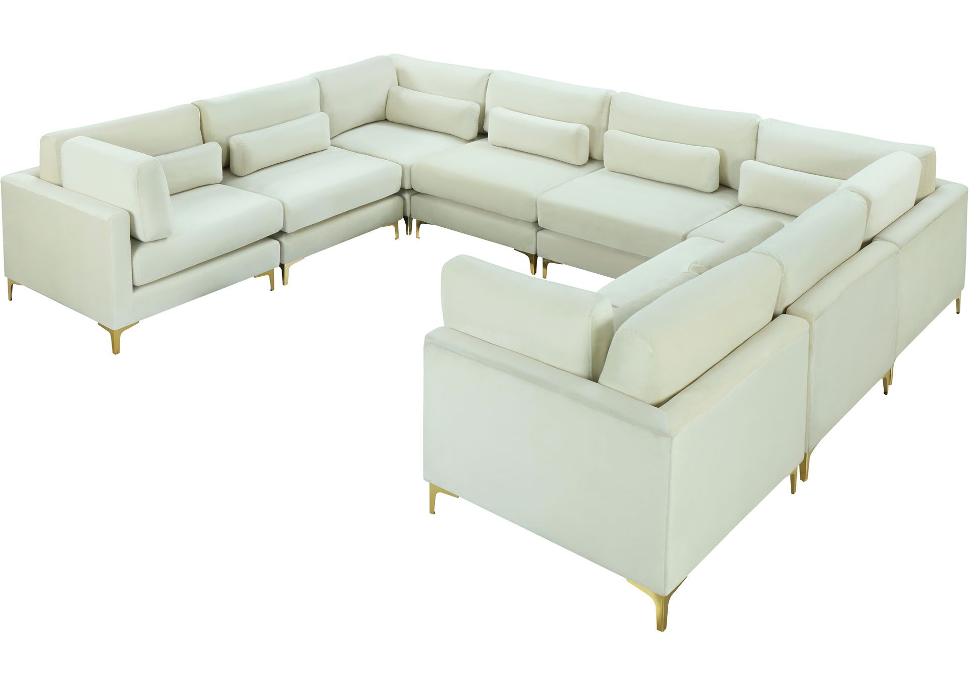 Well Liked Cream Velvet Modular Sectionals Intended For Damian Cream Velvet Modular Sectional (8 Boxes) Coco Furniture Galleries (View 3 of 15)