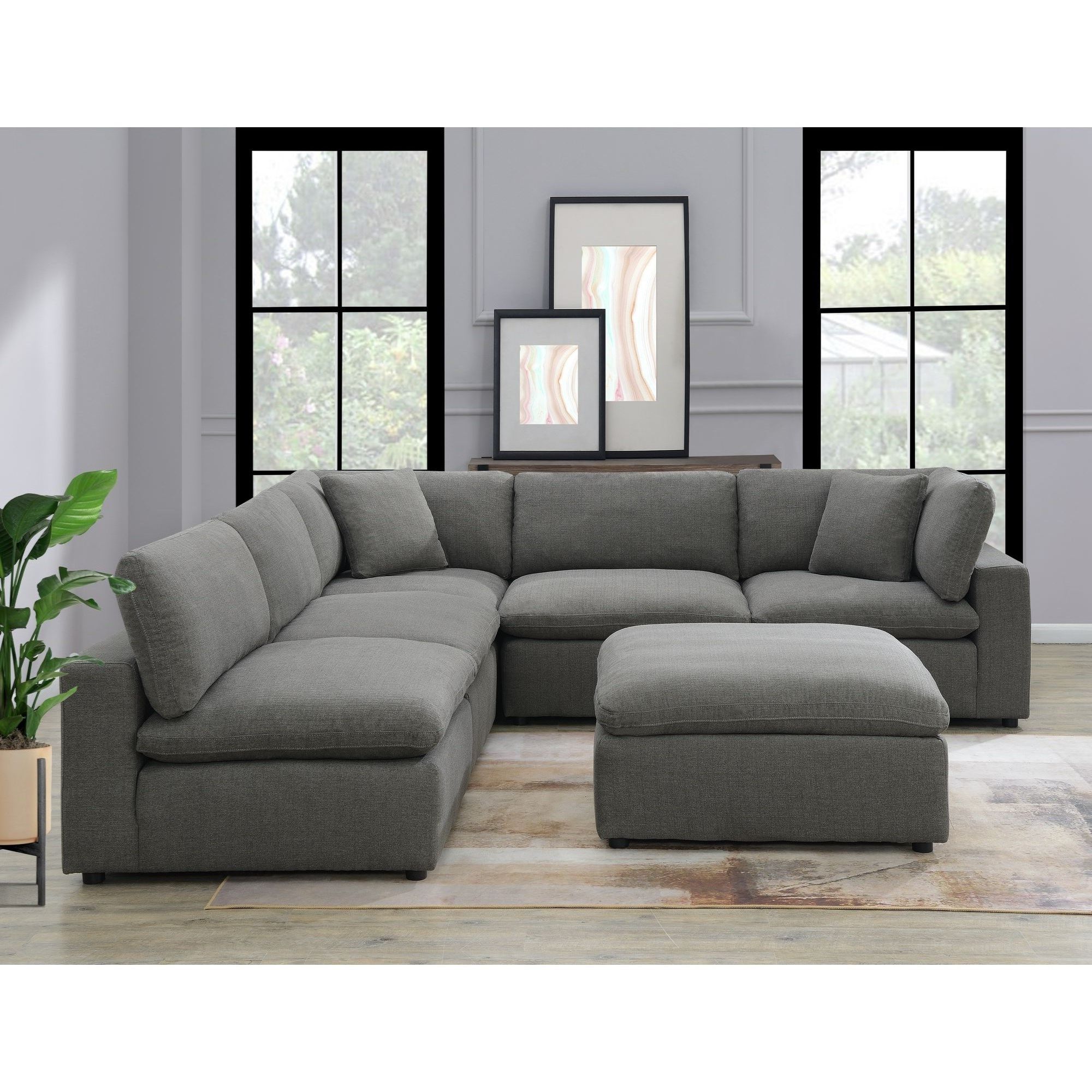 Well Liked Cream Velvet Modular Sectionals With Regard To Elements International Cloud 9 Contemporary Modular Sectional Sofa (View 15 of 15)