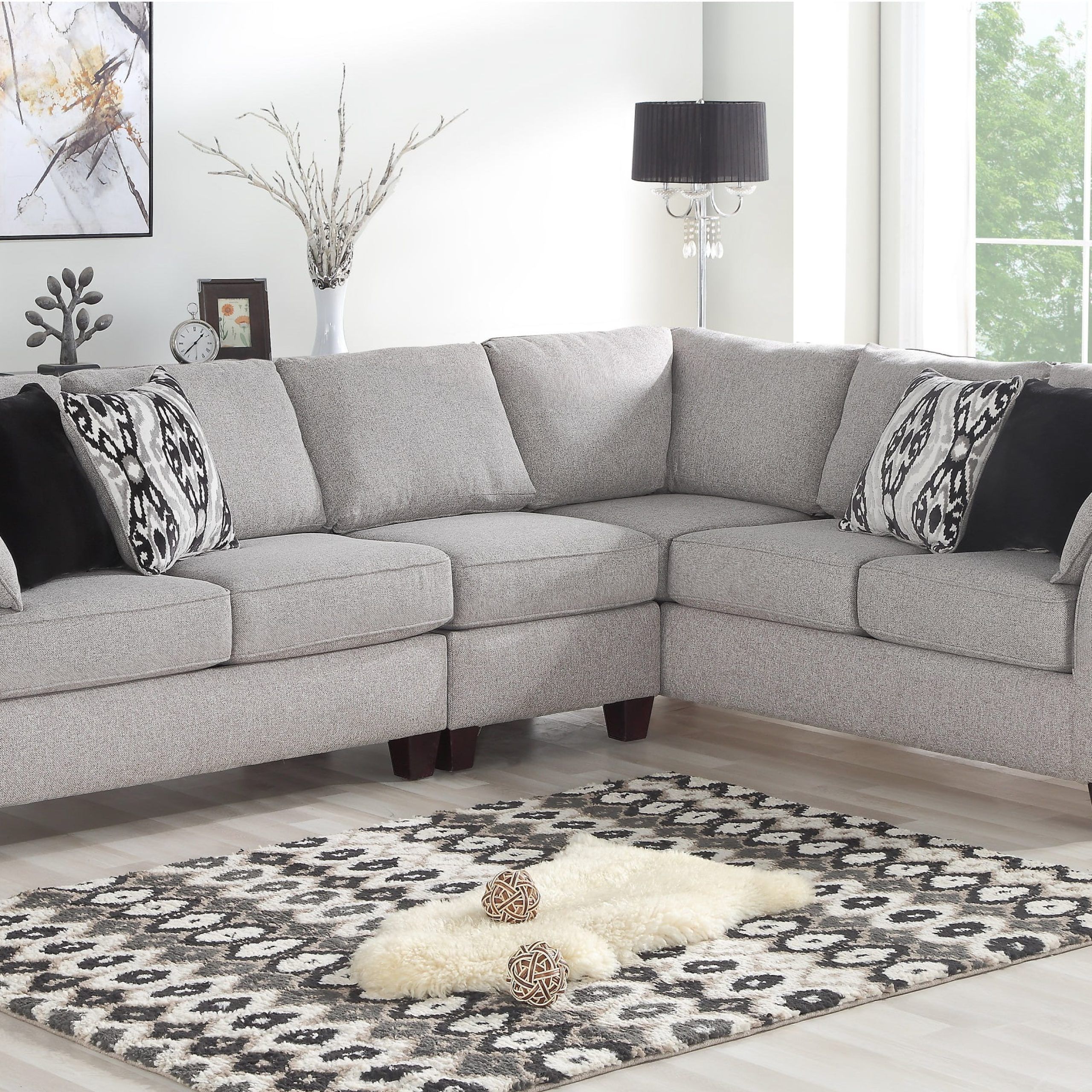 Well Liked Living Room Furniture Beautiful Look Family Seating 3pc Sectional Sofa Pertaining To Sofas For Living Rooms (Photo 11 of 15)