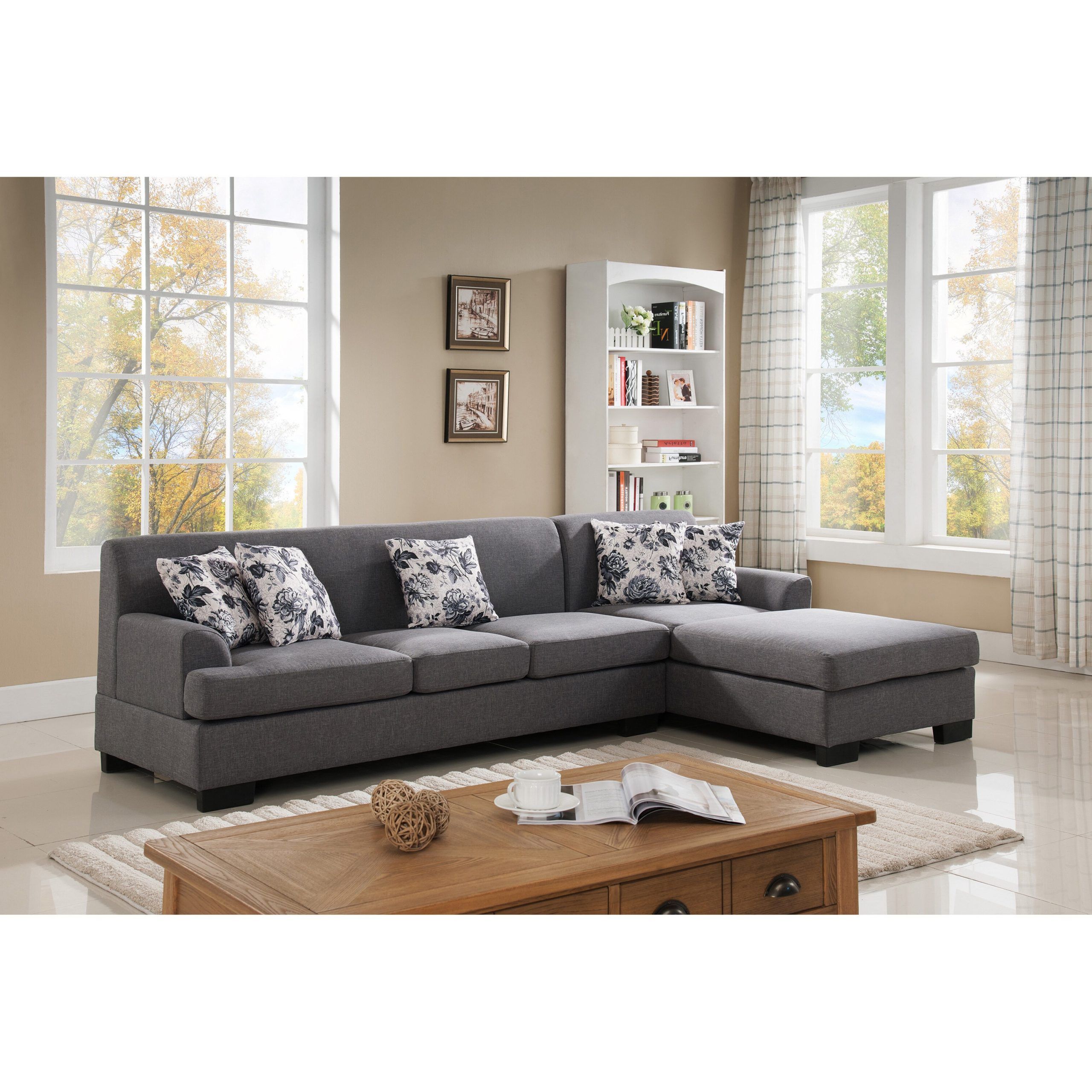 Well Liked Reversible Sectional Sofas Within Shop Allen Modern Fabric Reversible Sectional Sofa Set – Free Shipping (View 8 of 15)