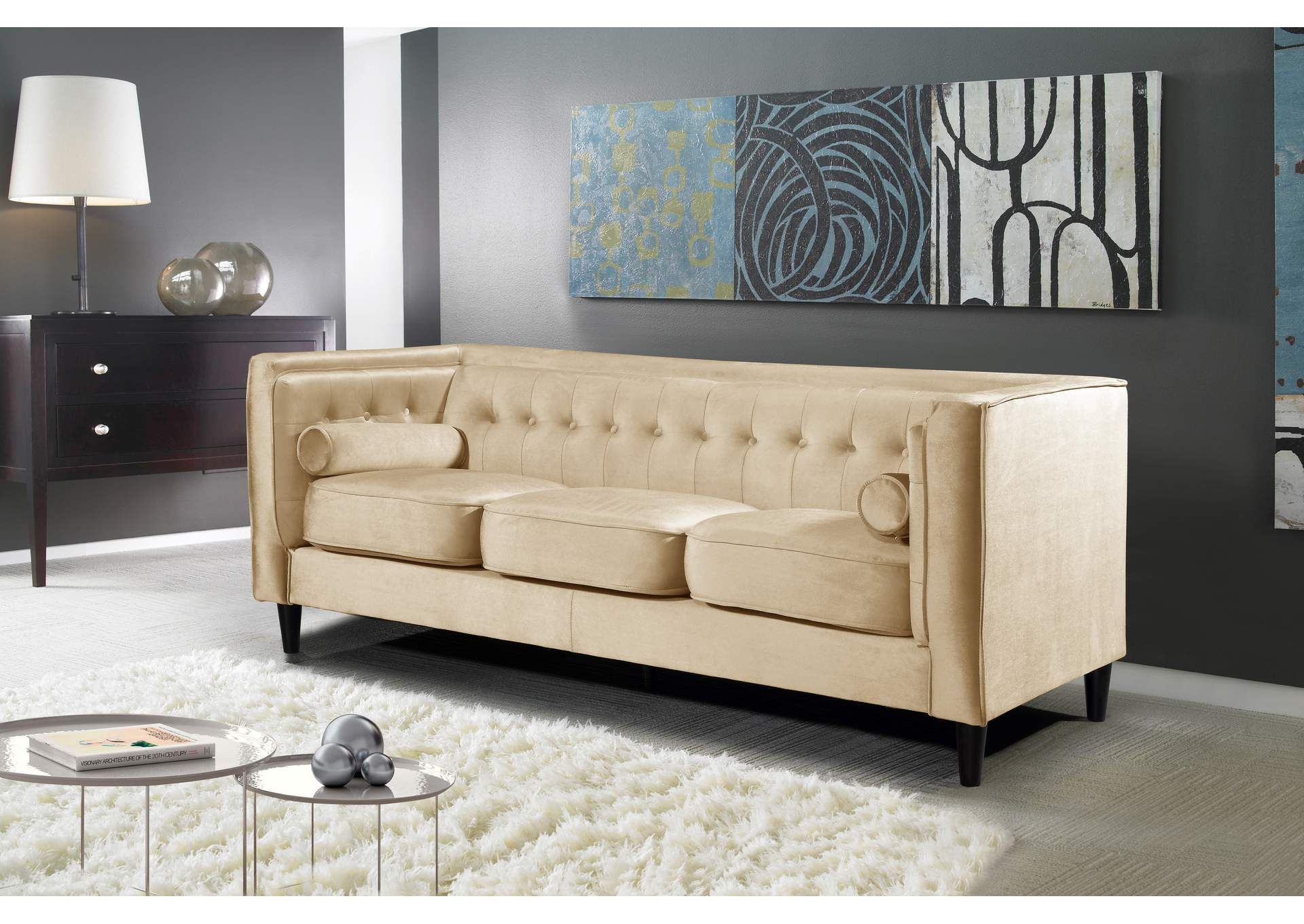 Well Liked Taylor Beige Velvet Sofa Best Buy Furniture And Mattress Regarding Elegant Beige Velvet Sofas (Photo 13 of 15)