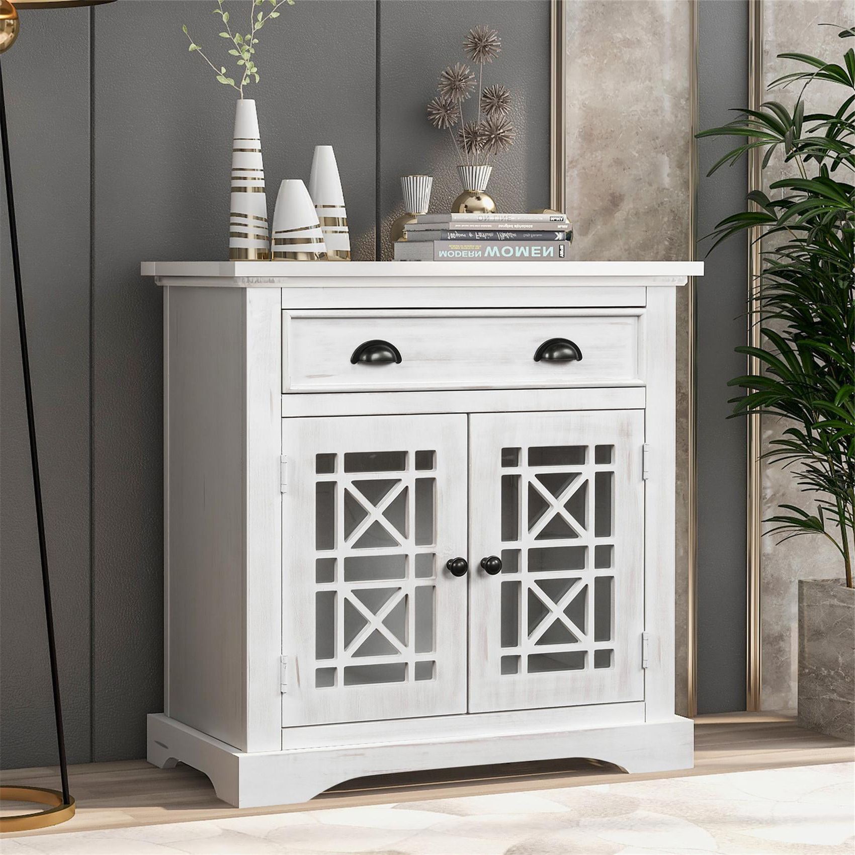 White Rectangular Storage Cabinet, Console Sofa Table Wih Cabinet And Throughout Preferred Freestanding Tables With Drawers (View 8 of 15)