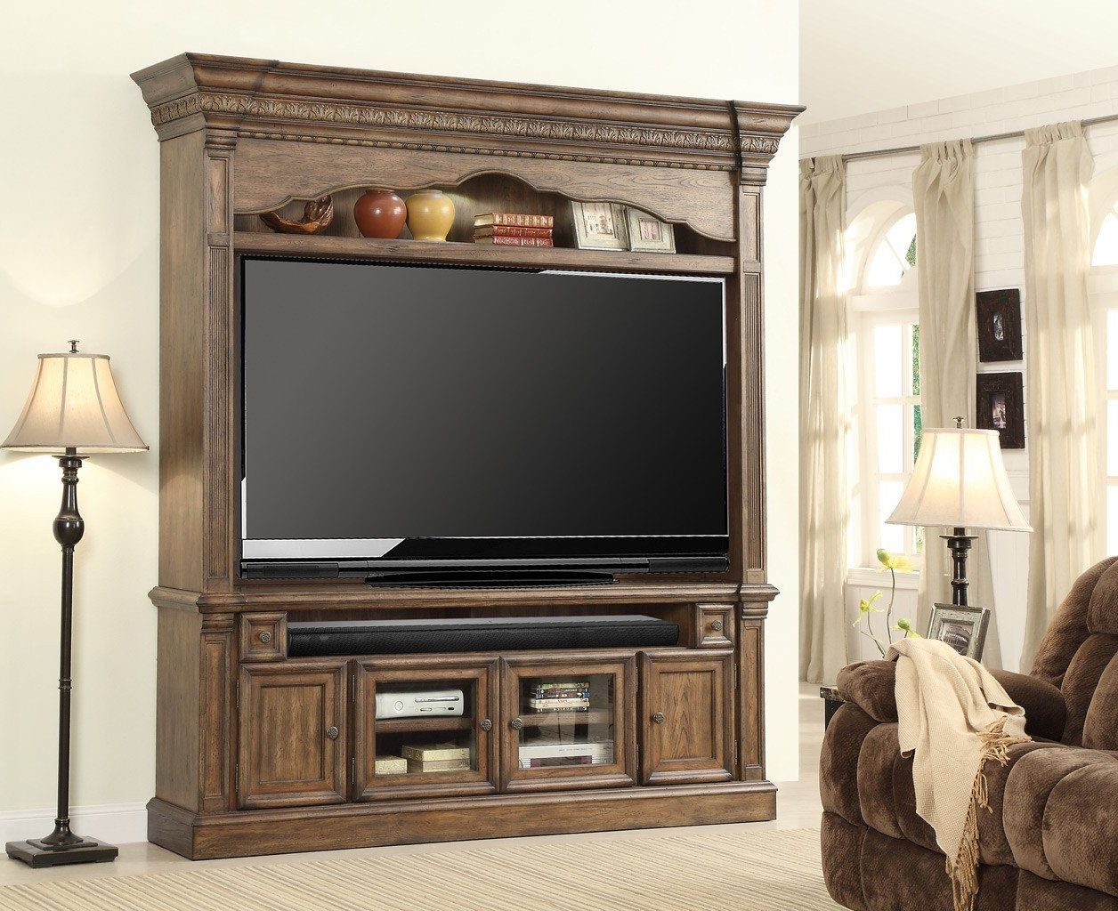 Wide Entertainment Centers For Latest Aria Entertainment Center W/ 80 Inch Console Parker House (View 9 of 15)