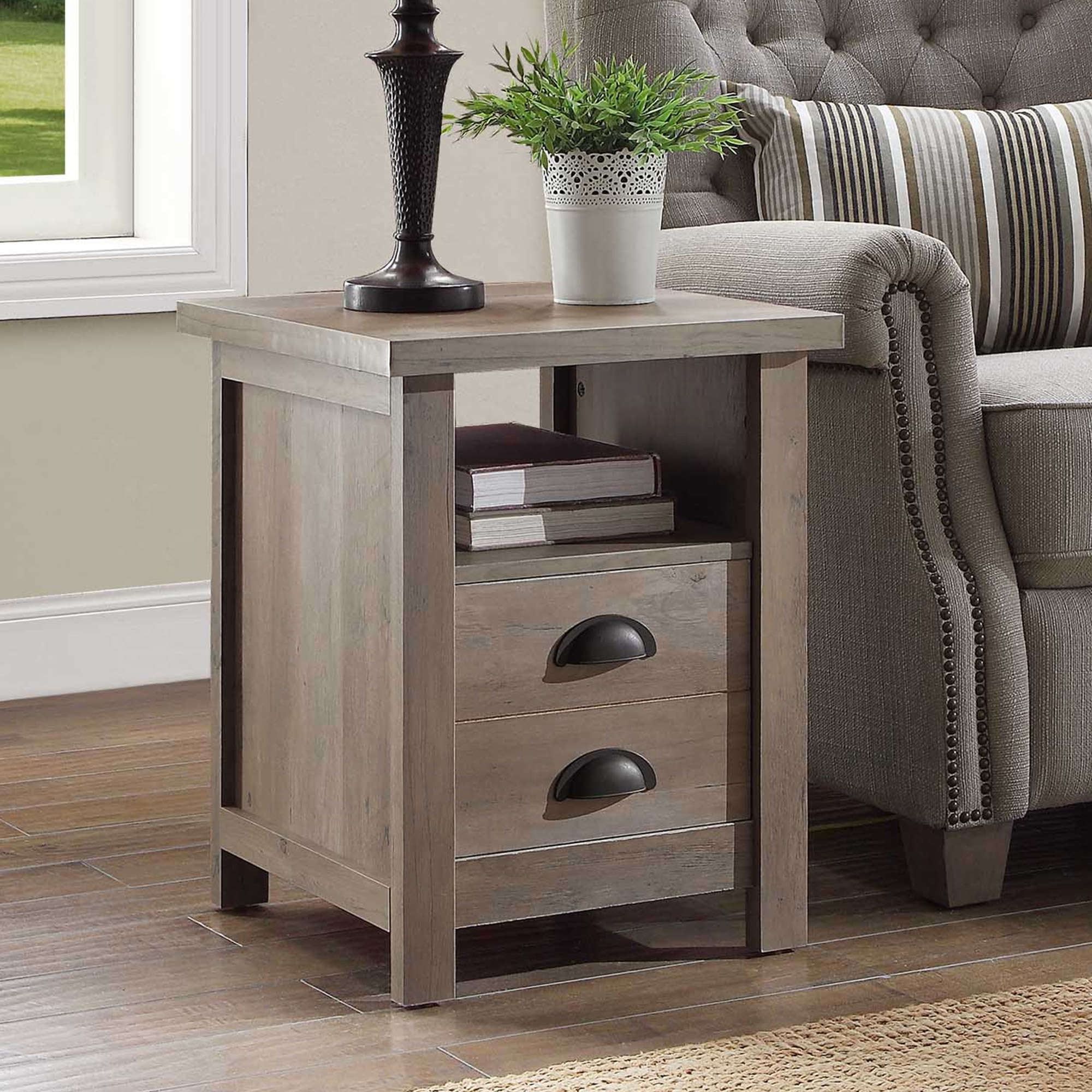 Widely Used Homes And Gardens Granary Modern Farmhouse End Table Rustic Gray For Rustic Gray End Tables (View 5 of 15)