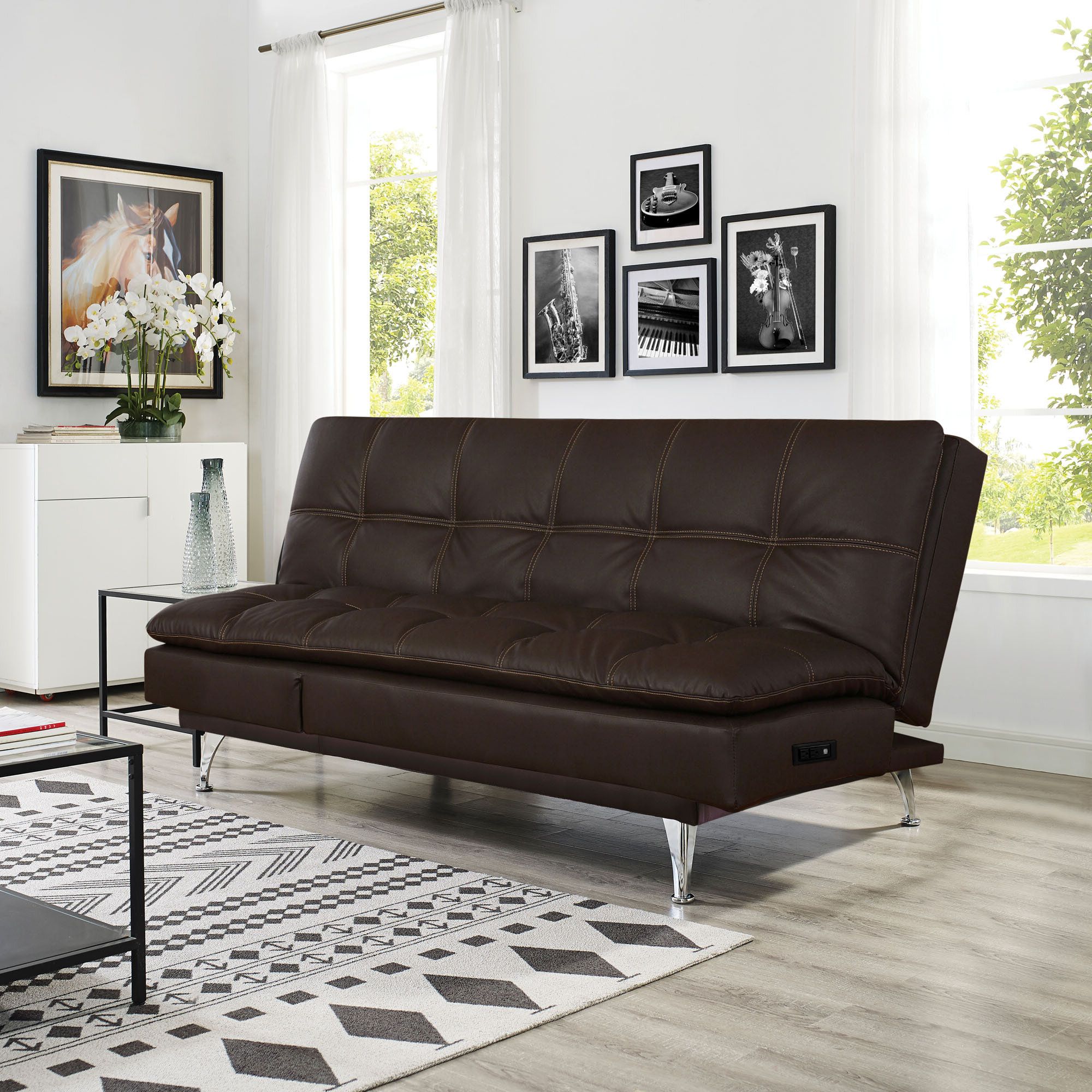 Widely Used Tufted Convertible Sleeper Sofas In Serta Marie 78.9'' Faux Leather Tufted Convertible Sleeper Sofa (Photo 4 of 15)