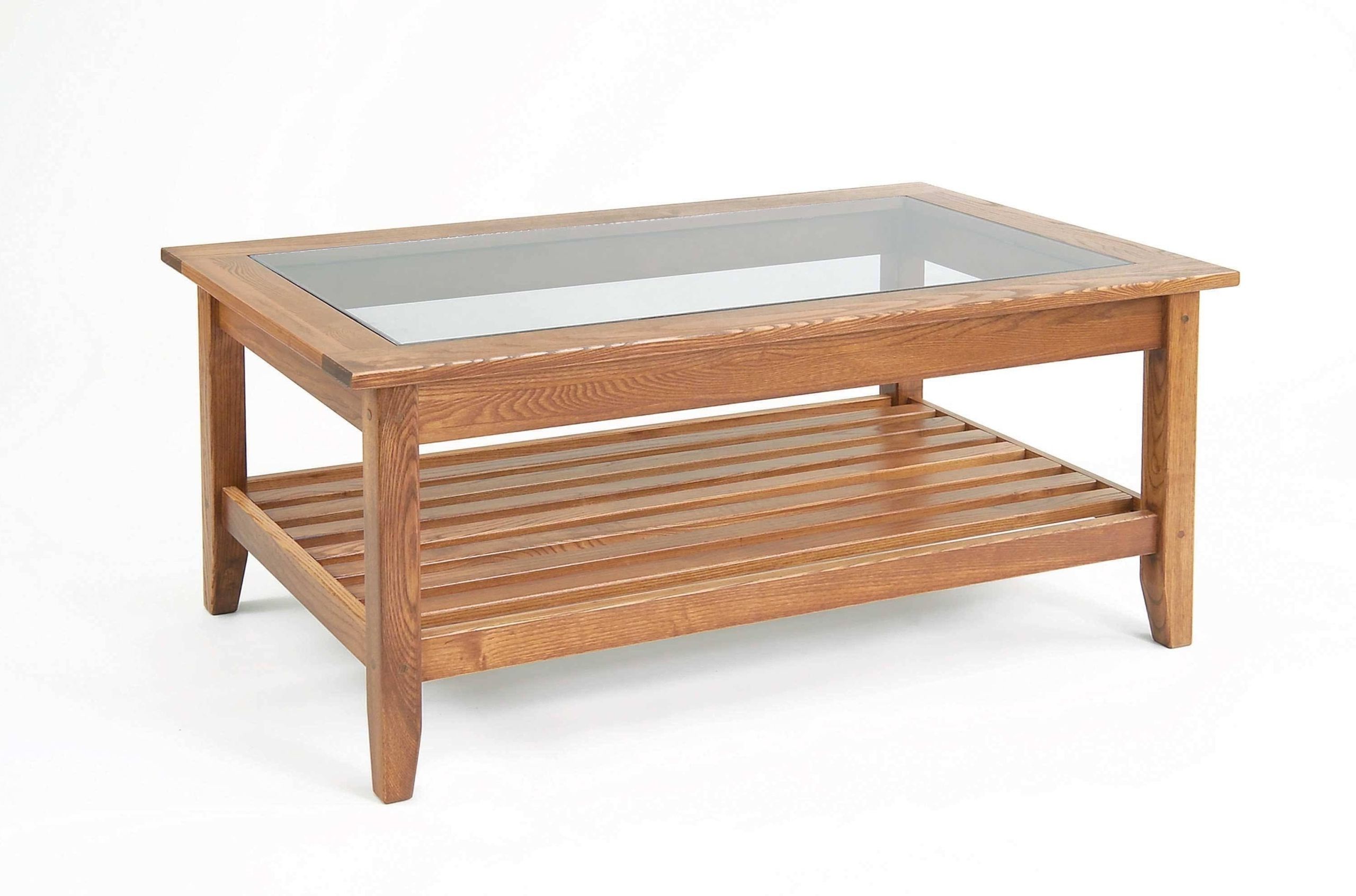 Widely Used Wood Tempered Glass Top Coffee Tables Within Glass And Oak Coffee Tables – Foter (View 15 of 15)