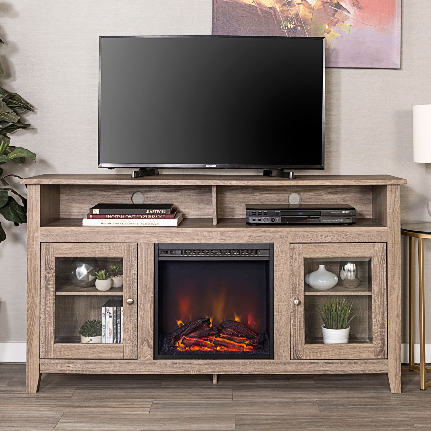 Wood Highboy Fireplace Tv Stands With Favorite Highboy Wood Fireplace Tv Stand – Pier1 (Photo 13 of 15)