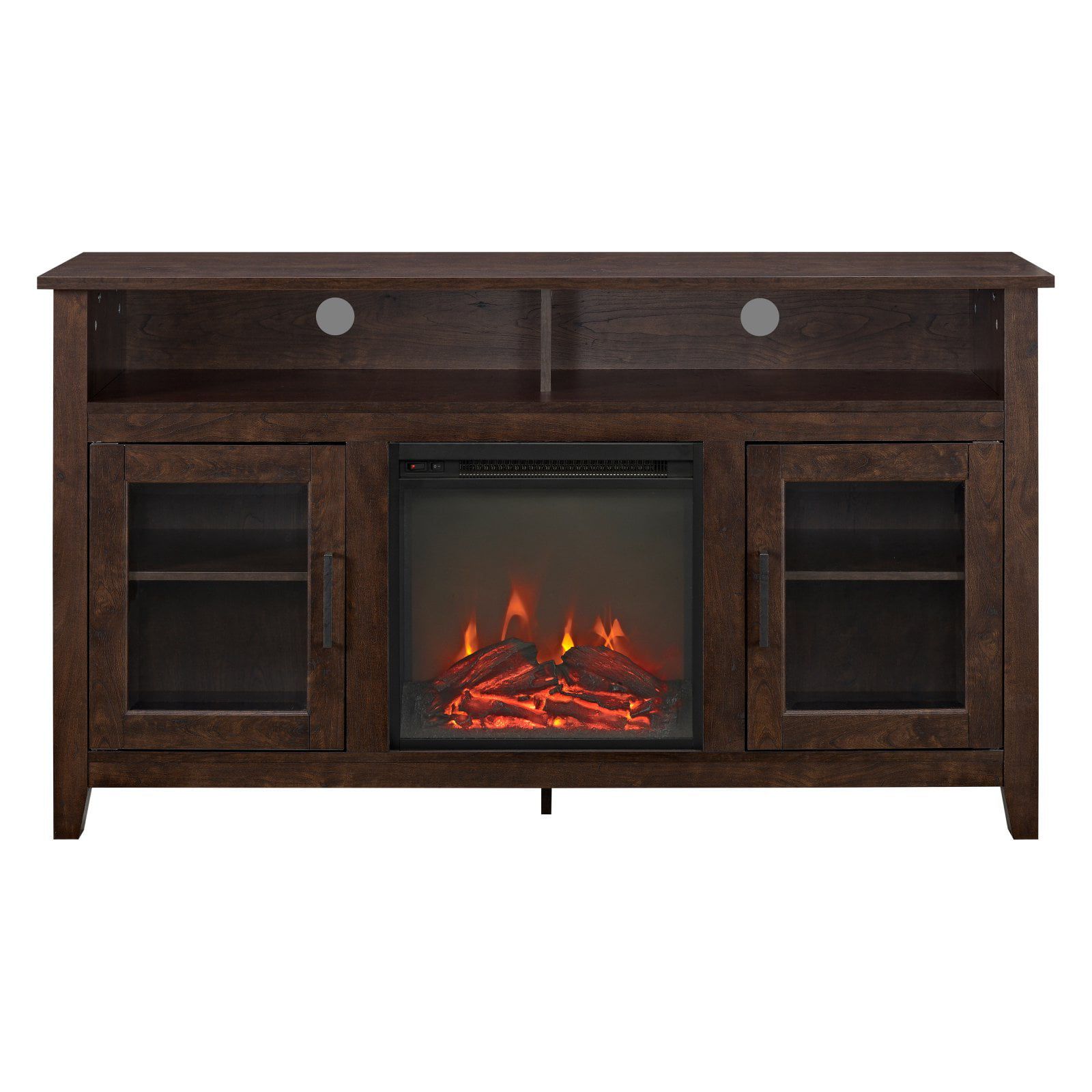 Wood Highboy Fireplace Tv Stands With Regard To Most Popular Walker Edison 58 In. Wood Highboy Fireplace Media Tv Stand Console (Photo 5 of 15)