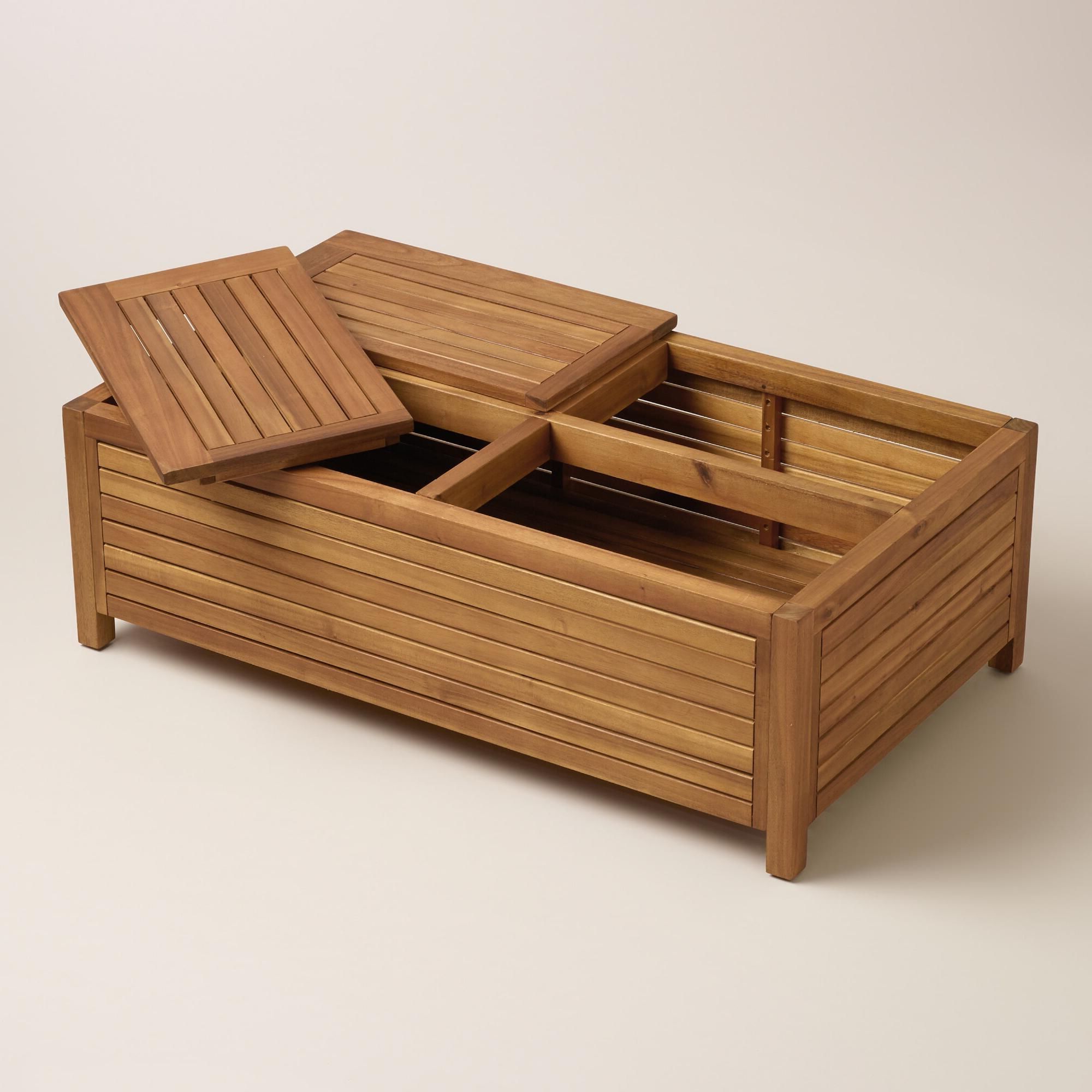 Wood Praiano Outdoor Storage Coffee Table From @worldmarket – A Great Pertaining To 2020 Outdoor Coffee Tables With Storage (Photo 6 of 15)