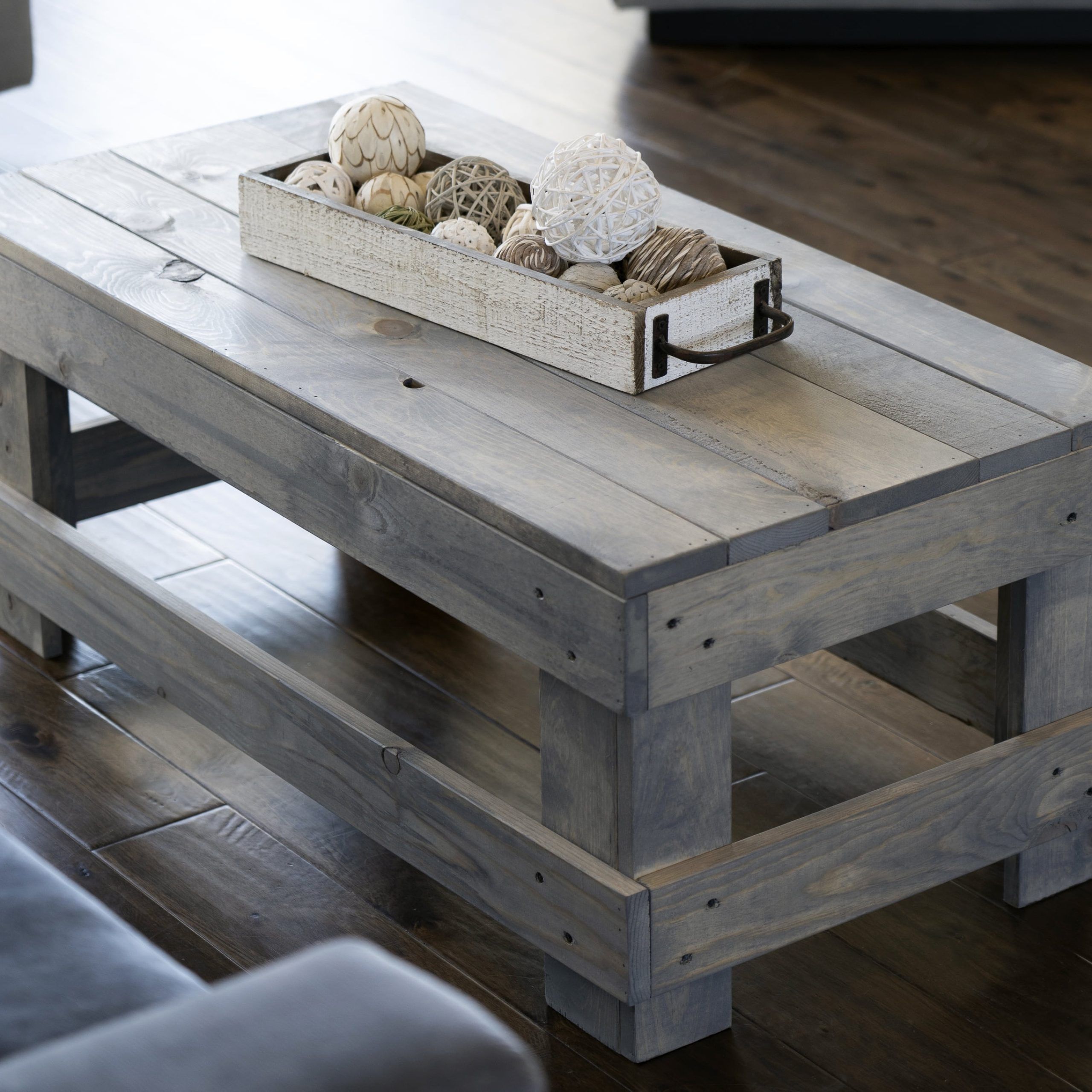 Woven Paths Coffee Tables In Current Buy Woven Paths Landmark Pine Solid Wood Farmhouse Coffee Table, Gray (Photo 8 of 15)