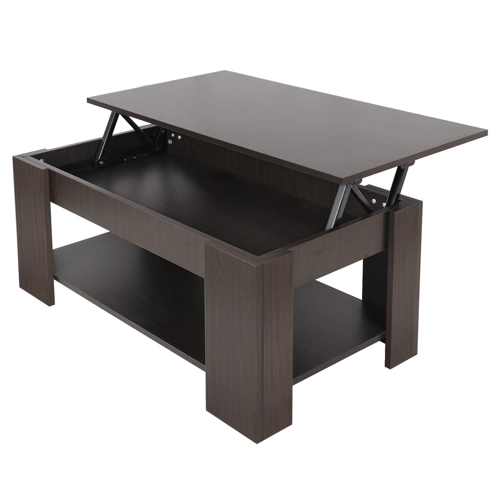 Zeny Lift Top Coffee Table With Hidden Compartment And Storage Shelves For Most Recent Modern Coffee Tables With Hidden Storage Compartments (View 12 of 15)