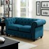 3Pc Polyfiber Sectional Sofas With Nail Head Trim Blue/Gray (Photo 5 of 25)