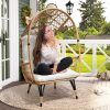 All-Weather Wicker Outdoor Cuddle Chair And Ottoman Set (Photo 10 of 15)