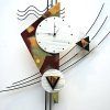 Abstract Metal Wall Art With Clock (Photo 9 of 15)