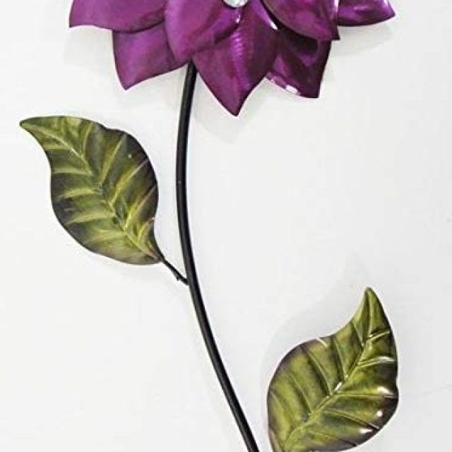 15 Ideas of Purple Flower Metal Wall Art