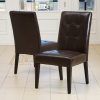 Dark Brown Leather Dining Chairs (Photo 3 of 25)