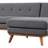 Element Right-Side Chaise Sectional Sofas In Dark Gray Linen And Walnut Legs (Photo 25 of 25)
