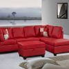 Red Leather Sectional Sofas With Ottoman (Photo 3 of 15)