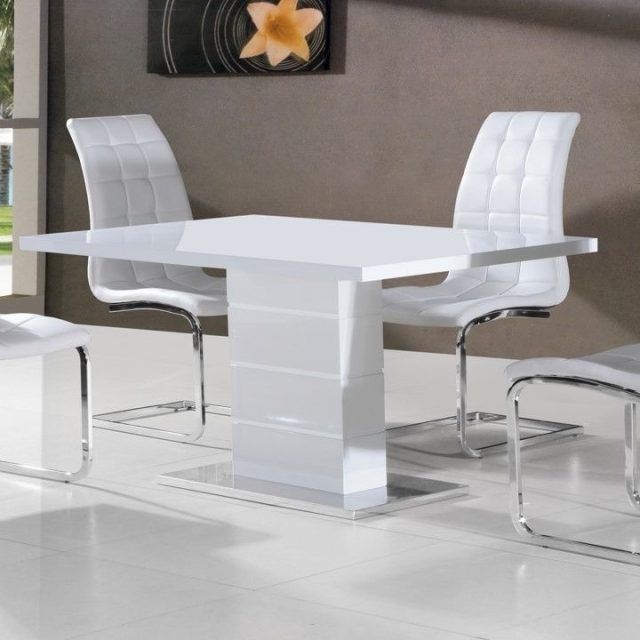 2024 Latest White Gloss Dining Tables 120cm