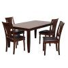 Adan 5 Piece Solid Wood Dining Sets (Set Of 5) (Photo 3 of 25)