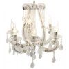 French White 27-Inch Six-Light Chandeliers (Photo 5 of 15)