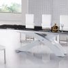 Modern Glass Top Extension Dining Tables In Stainless (Photo 8 of 25)