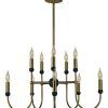 Black And Brass 10-Light Chandeliers (Photo 4 of 15)