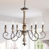 French White 27-Inch Six-Light Chandeliers (Photo 2 of 15)