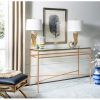 Geometric Glass Top Gold Console Tables (Photo 8 of 15)