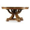 Rustic Mahogany Benchwright Pedestal Extending Dining Tables (Photo 15 of 25)