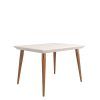 Rustic Mid-Century Modern 6-Seating Dining Tables In White And Natural Wood (Photo 2 of 25)