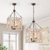 Weathered Driftwood And Gold Lantern Chandeliers (Photo 9 of 15)