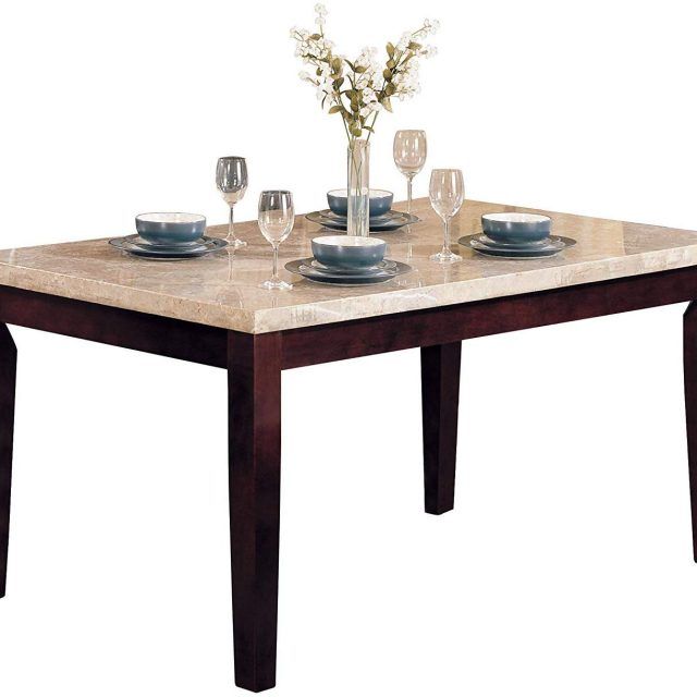 25 The Best Thick White Marble Slab Dining Tables with Weathered Grey Finish