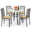 Evellen 5 Piece Solid Wood Dining Sets (Set Of 5) (Photo 2 of 25)