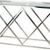 Silver Leaf Rectangle Console Tables (Photo 4 of 15)