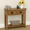 Rustic Oak And Black Console Tables (Photo 9 of 15)