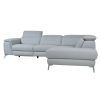 2Pc Crowningshield Contemporary Chaise Sofas Light Gray (Photo 10 of 25)