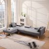 2Pc Crowningshield Contemporary Chaise Sofas Light Gray (Photo 24 of 25)