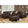 3Pc Faux Leather Sectional Sofas Brown (Photo 8 of 25)